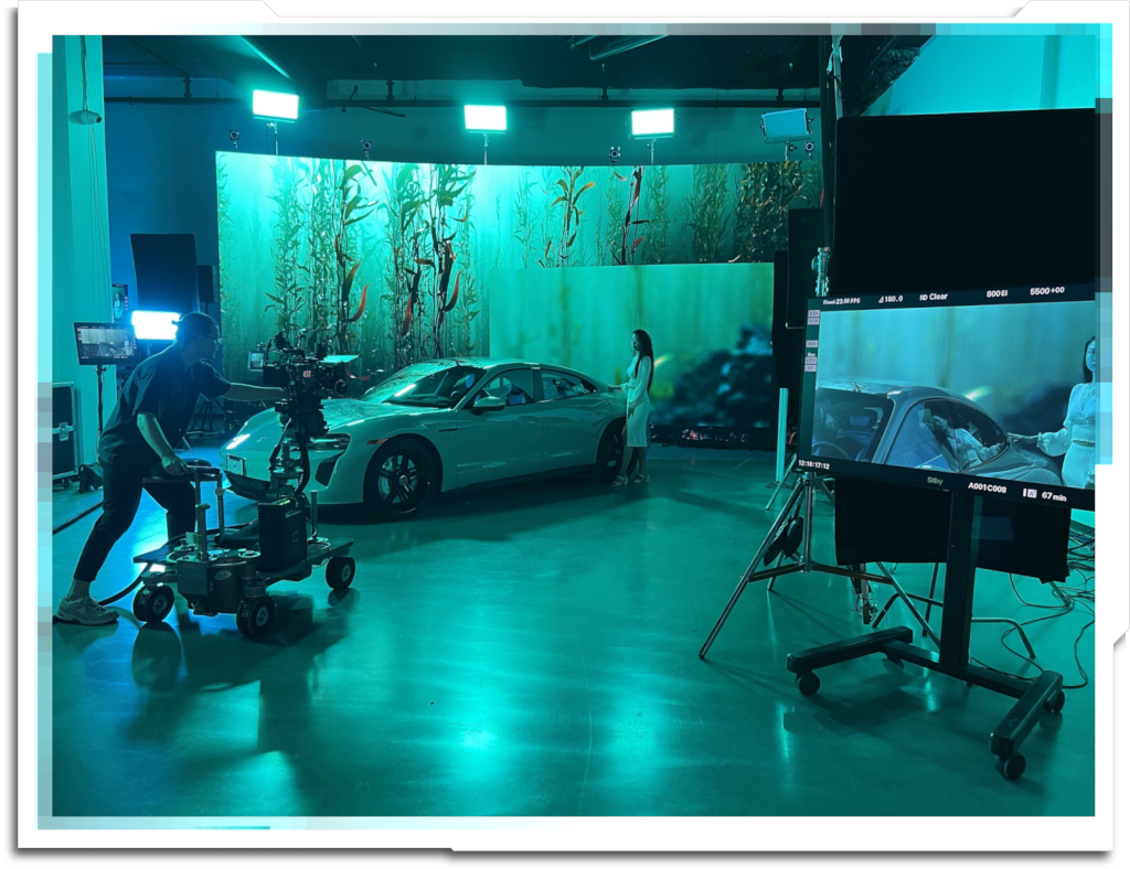 VP showcase at Scarab Digital’s stage in Vancouver, demonstrating the underwater environment created with ‘Greenhouse’, and streamed in to nDisplay as USD.