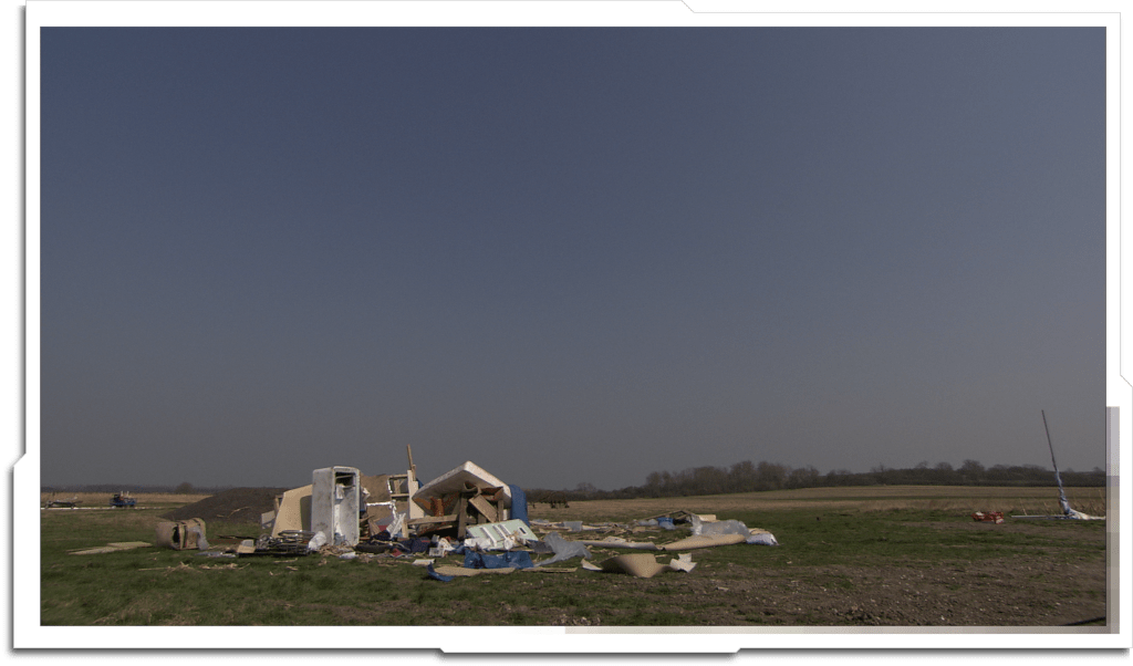 Second ‘Tornado aftermath’ matte painting. Classic (read: cheesy) backlit DMP sunset.