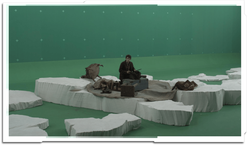 First shot of the ‘White Wood’ environment. The simple sets and the odd design for the forest made these shots very tricky to create.