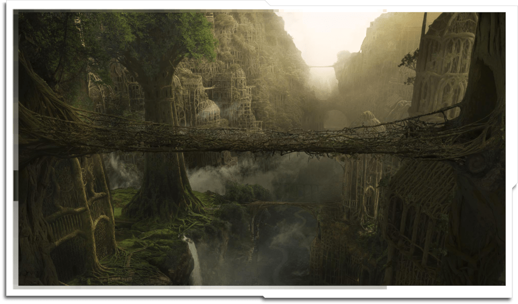 Establishing shot for Dr. Fludd’s city